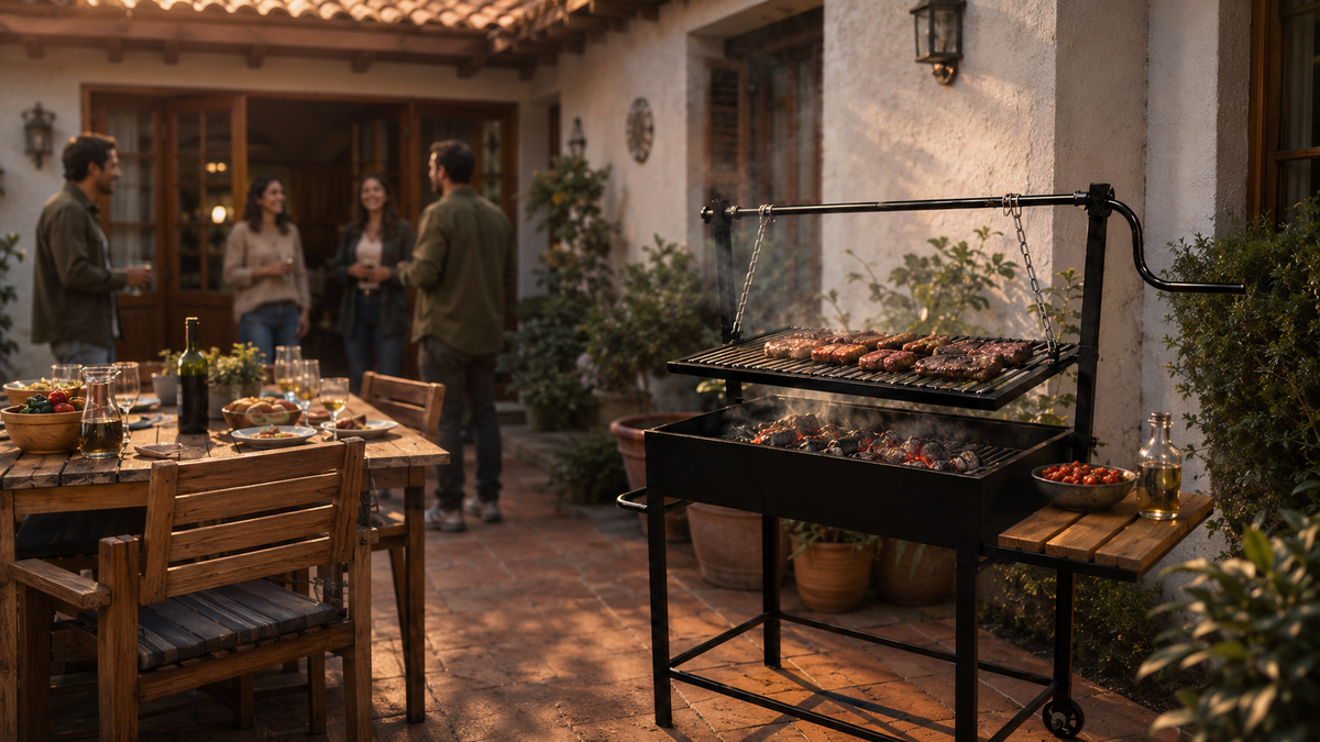 Brasas listas en una parrilla a carbón — PARRILLATE