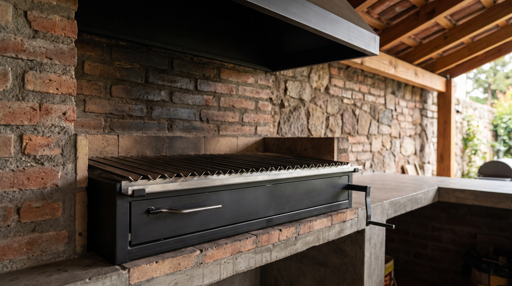 Parrilla Doble sistema elevación frontal — Quincho Pro | PARRILLATE