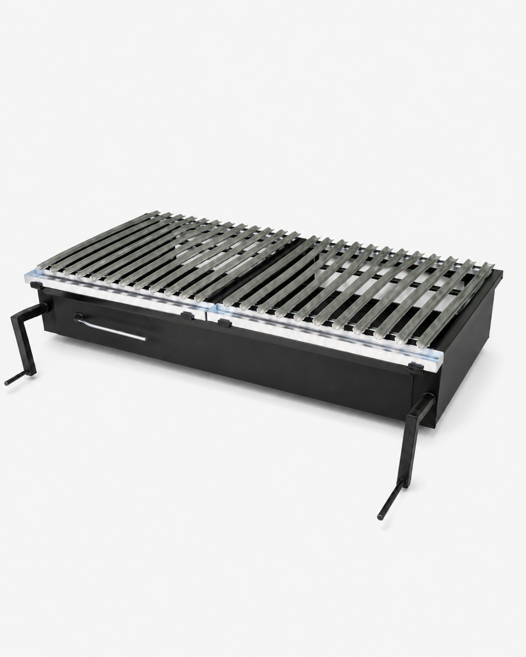 Detalle de la parrilla doble con manivela doble — PARRILLATE