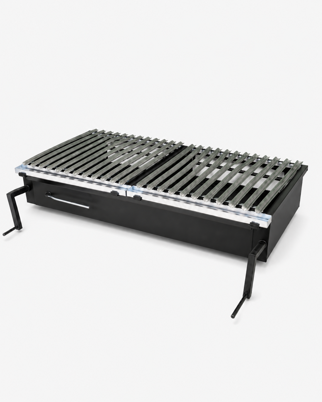 Detalle de la parrilla doble con manivela doble — PARRILLATE