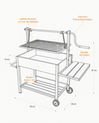 Parrilla Elevable con Manivela | Asado Chileno — PARRILLATE