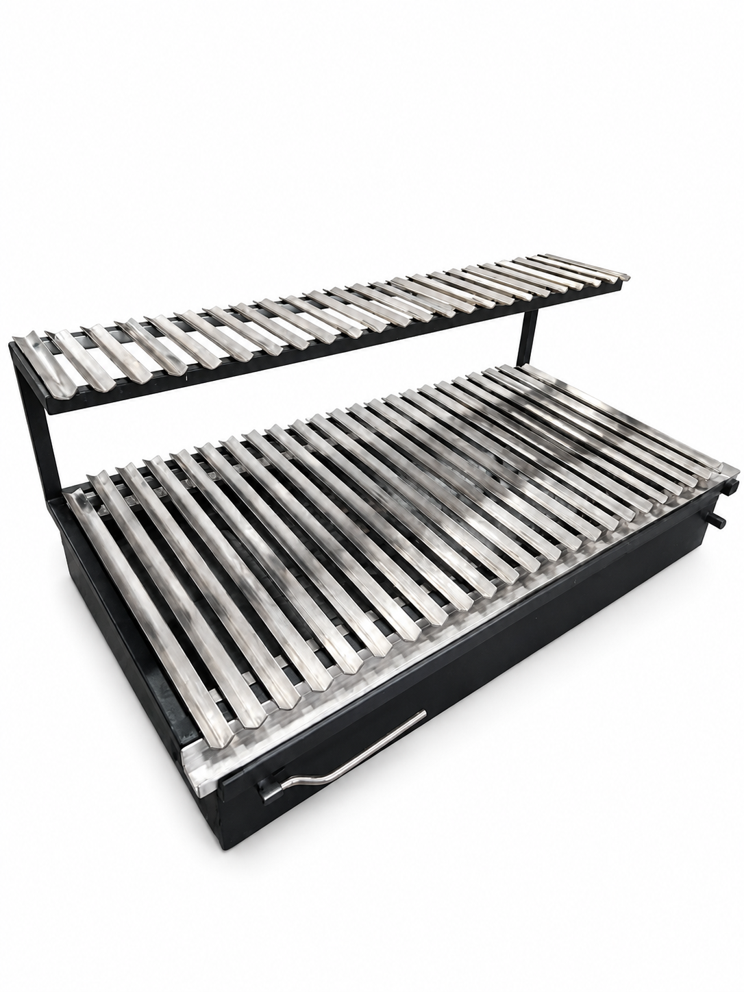 Detalle de la parrilla de dos niveles para quincho — PARRILLATE