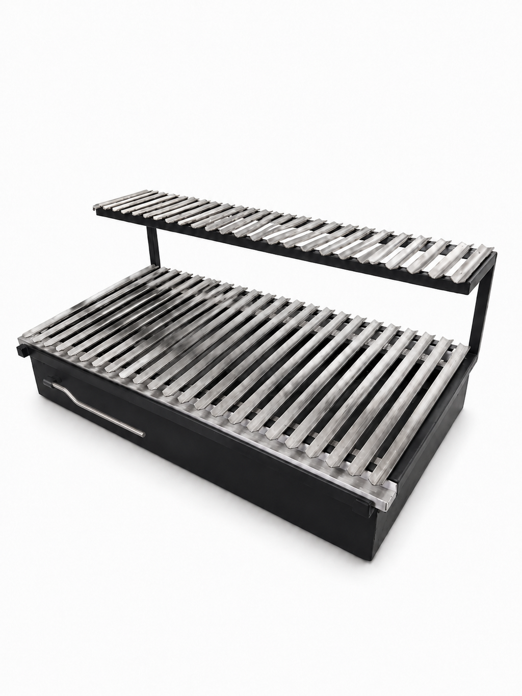 Parrilla de dos niveles para empotrar en quincho, vista principal — PARRILLATE