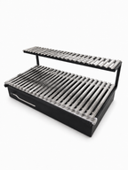 Parrilla de dos niveles para empotrar en quincho, vista principal — PARRILLATE
