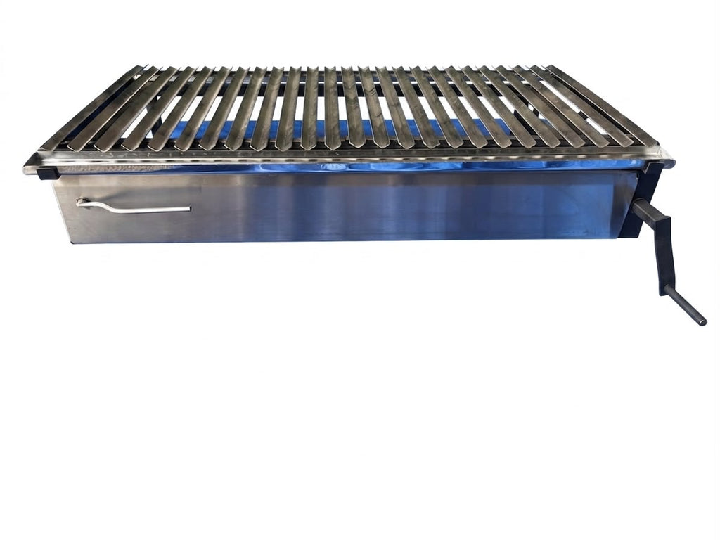 Parrilla con Manivela y Tapa Frontal de Acero Inoxidable — Quincho Pro | PARRILLATE