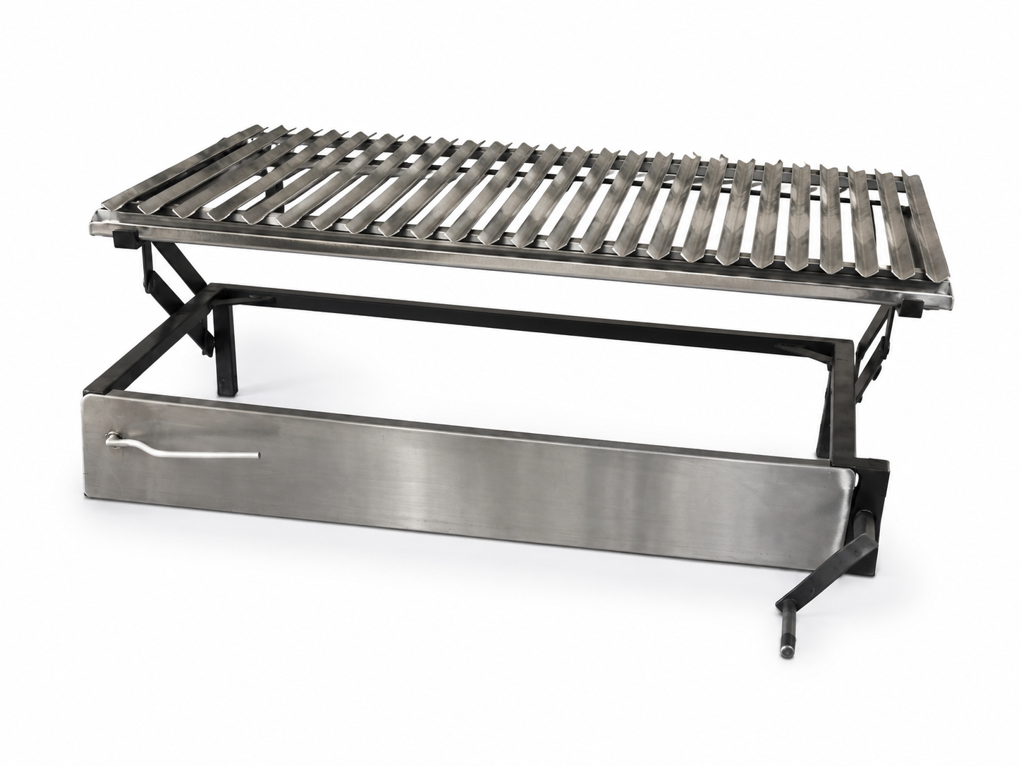 Parrilla con Manivela y Tapa Frontal de Acero Inoxidable — Quincho Pro | PARRILLATE