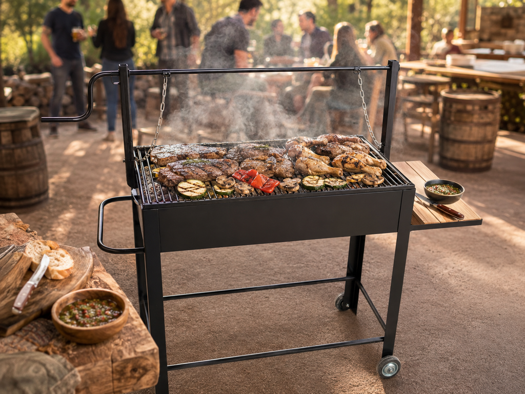 Detalle de la parrilla elevable formato grande — PARRILLATE
