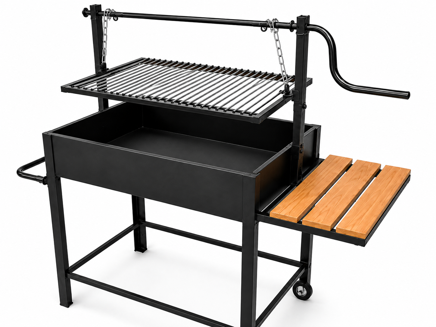 Detalle de la parrilla elevable con manivela — PARRILLATE