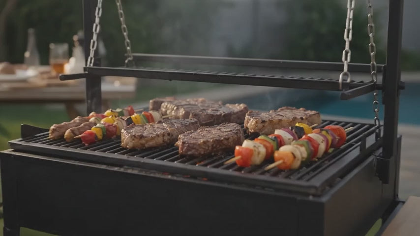Parrilla Elevable con Manivela, Formato Grande — PARRILLATE