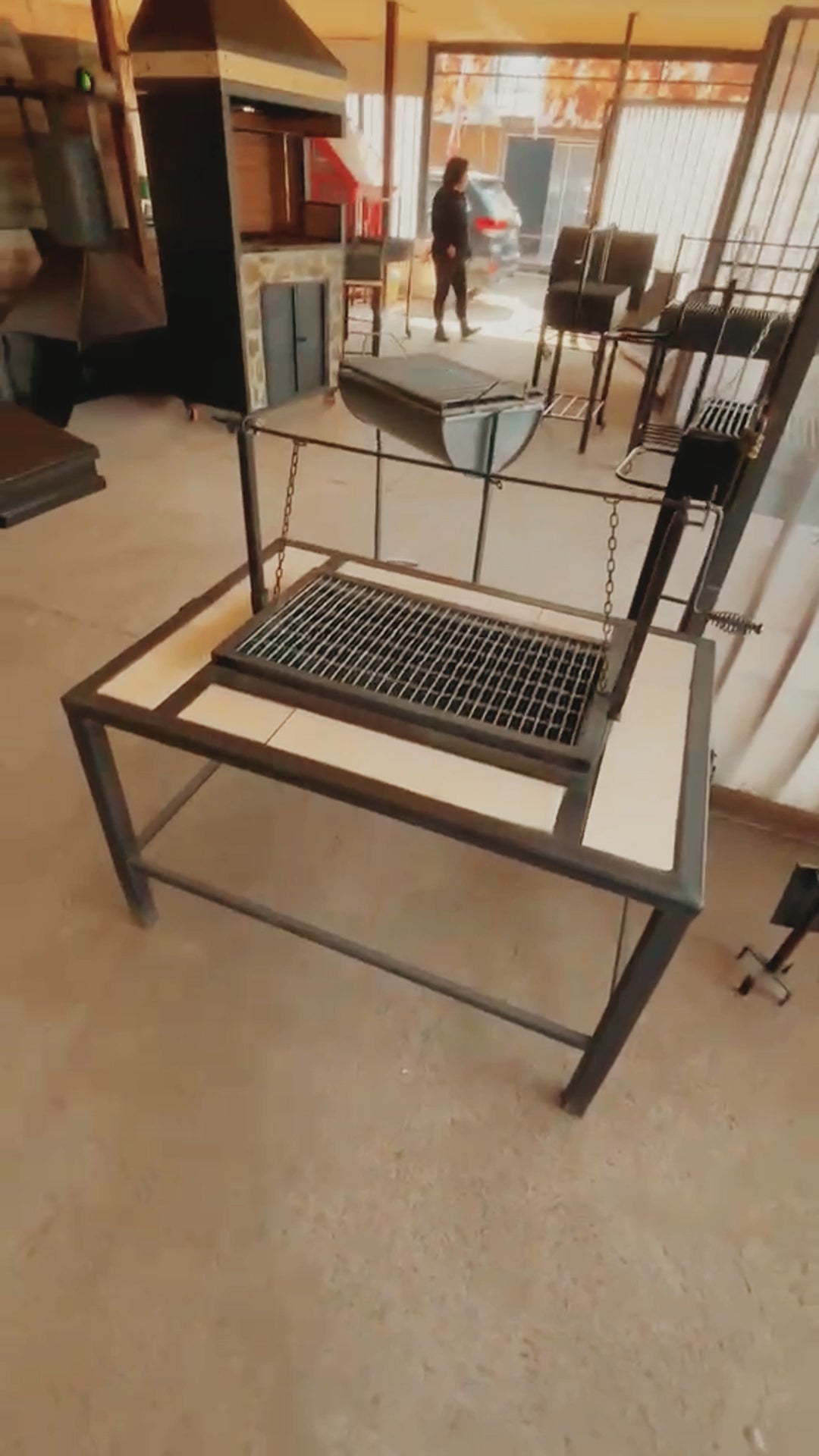 Mesa Parrilla Pro con Elevación a Manivela — PARRILLATE